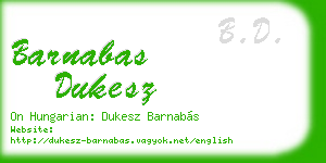 barnabas dukesz business card